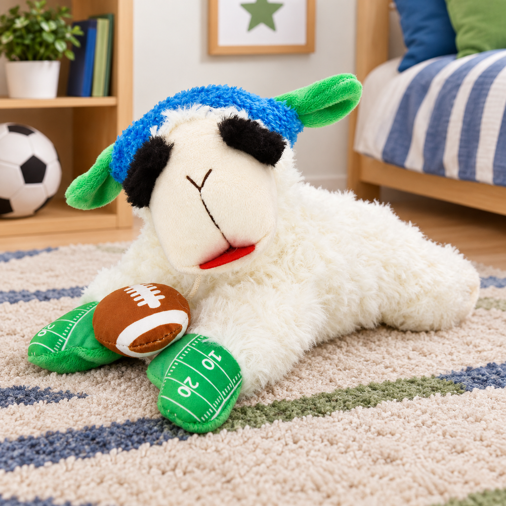 Football Lamb Plush Dog Toy