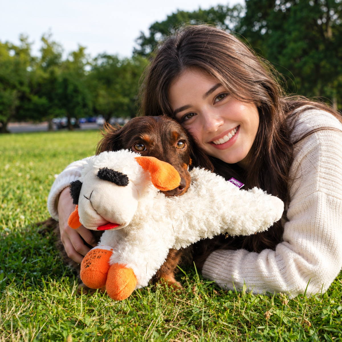 Pupkin Spice Lamb Plush Dog Toy