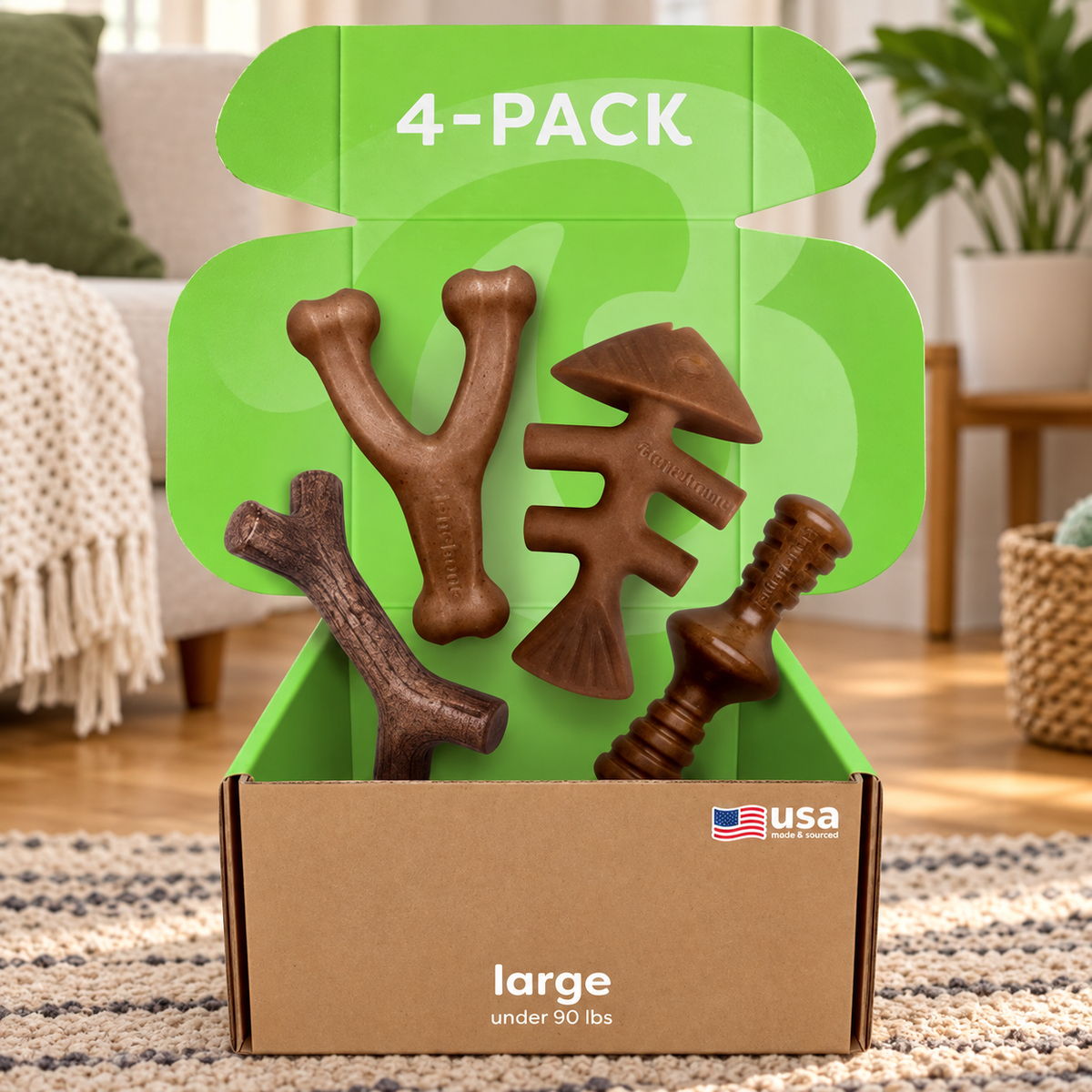 Durable Dog Chew Toys 4 Pack