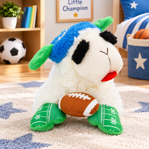 Football Lamb Plush Dog Toy