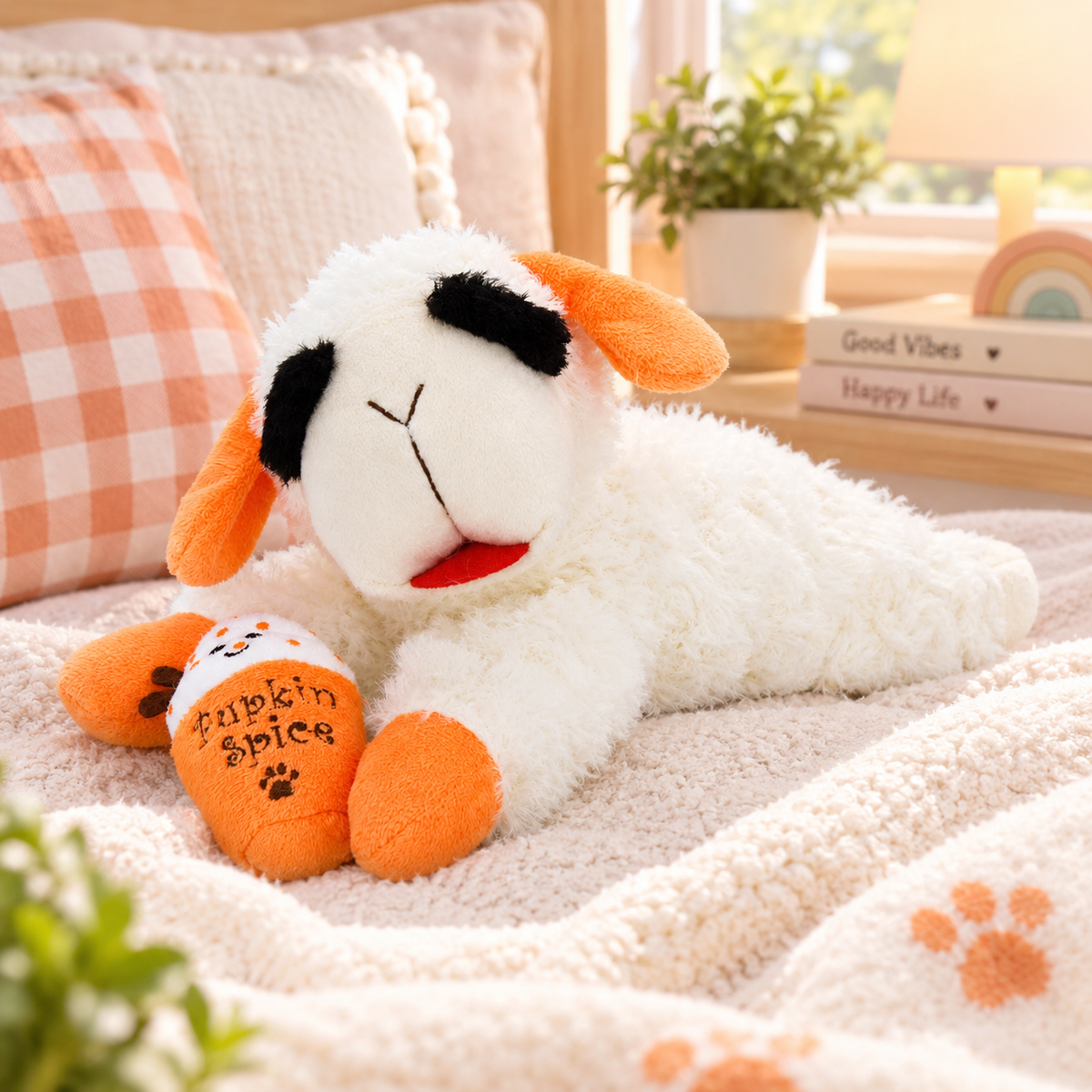 Pupkin Spice Lamb Plush Dog Toy