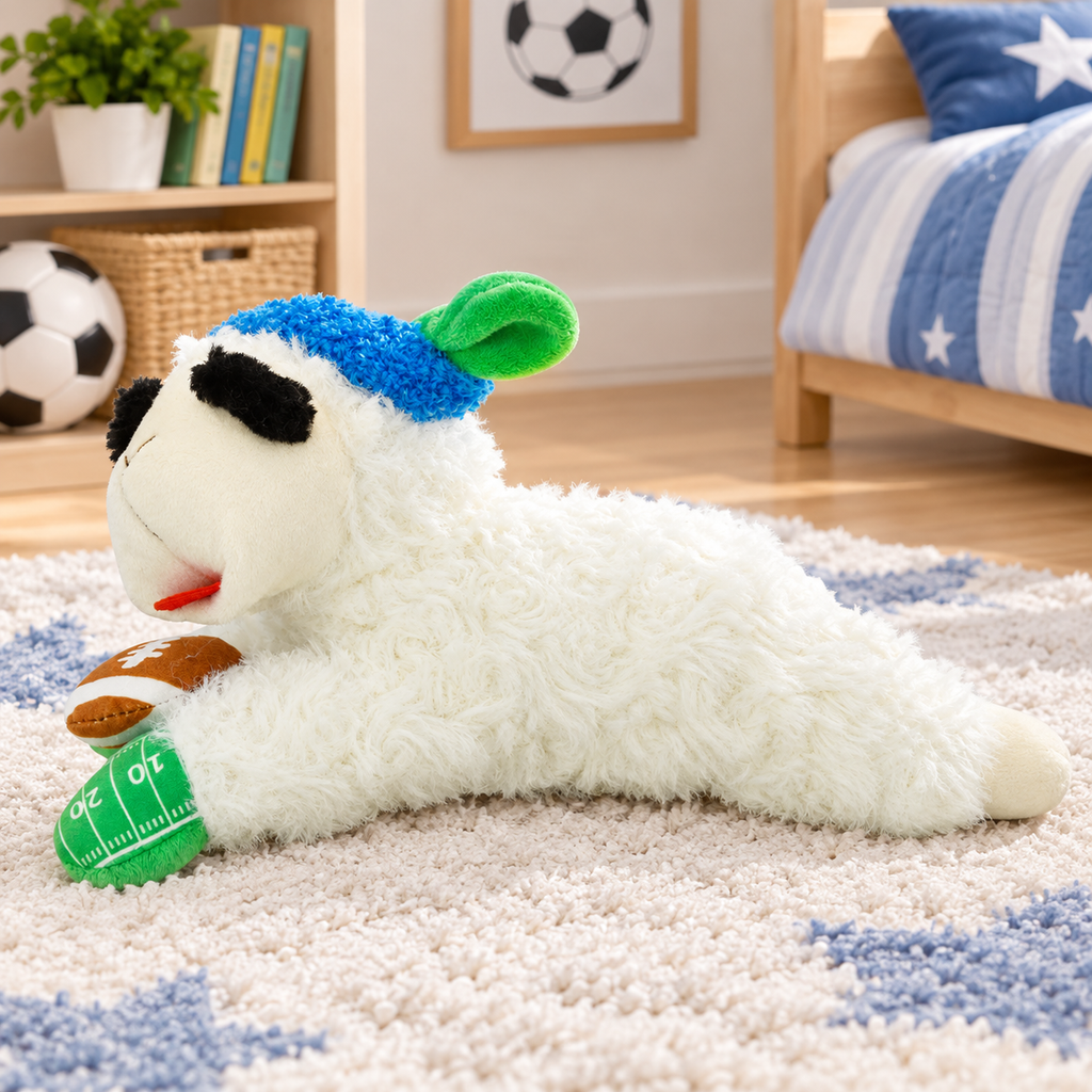 Football Lamb Plush Dog Toy