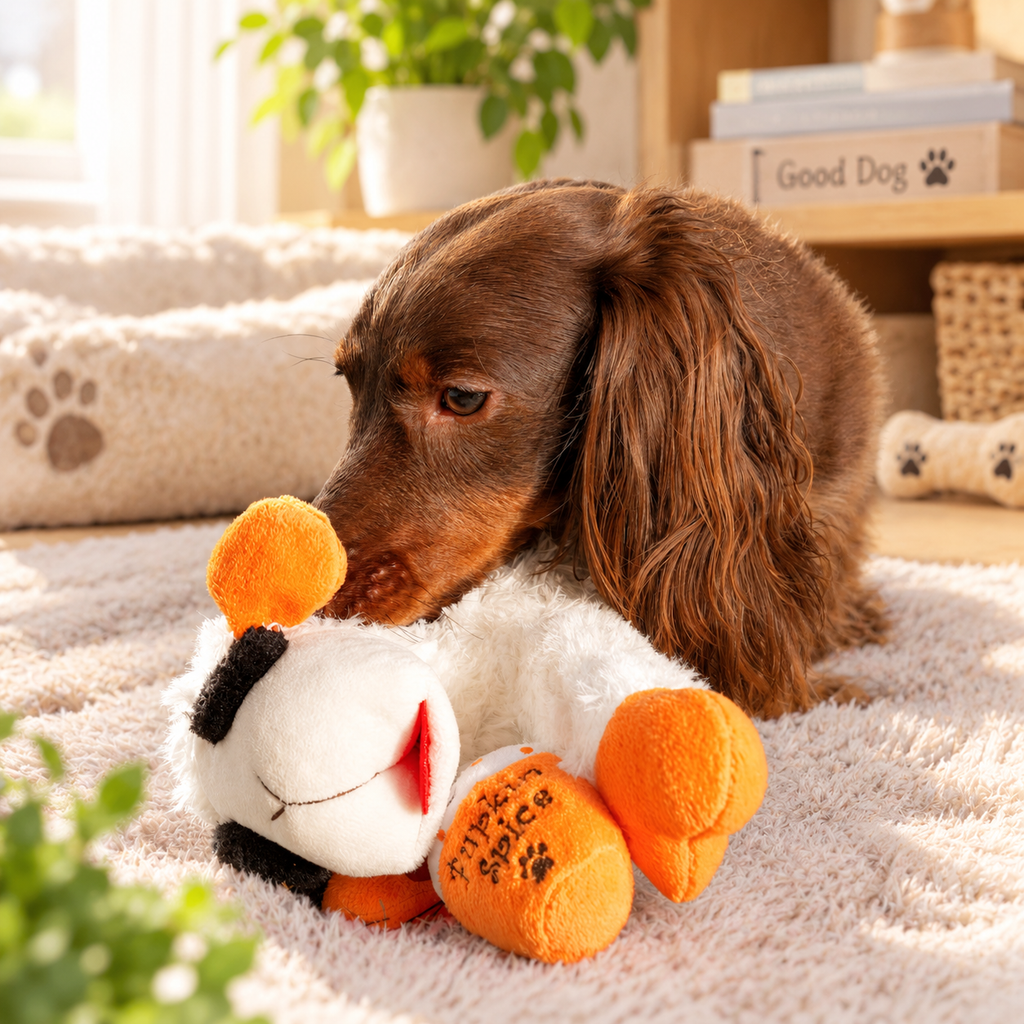 Pupkin Spice Lamb Plush Dog Toy